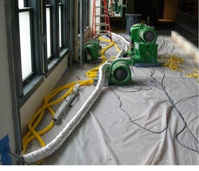 Drying equipment setup in commercial building